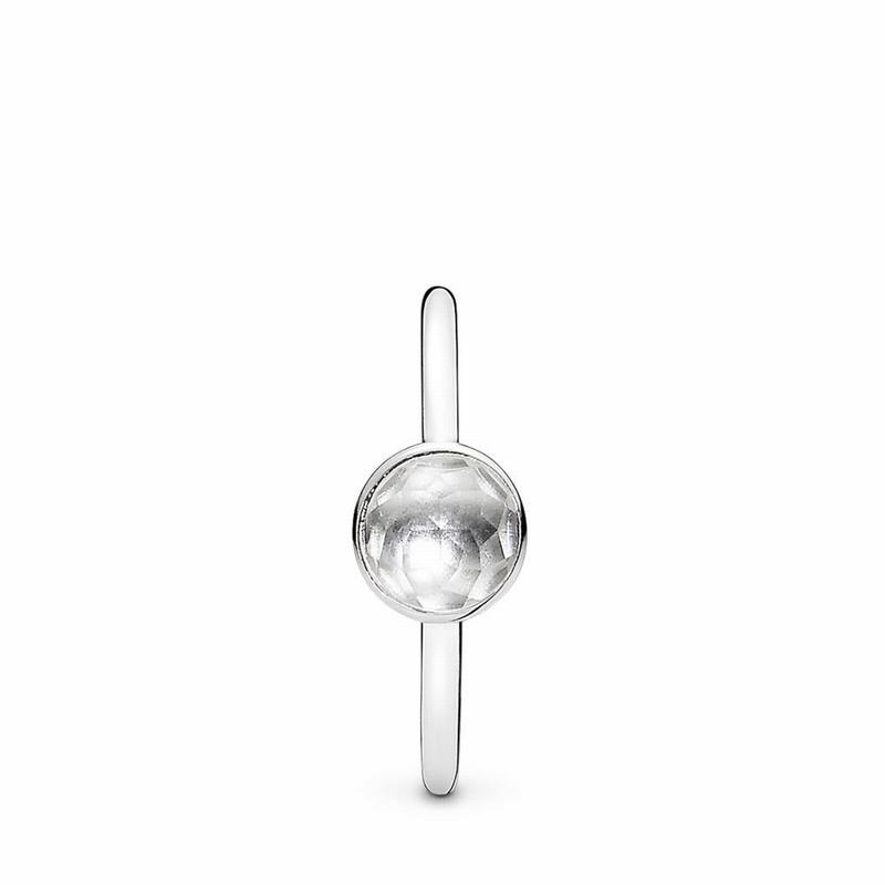 Pandora Australia April Droplet Ring - Sterling Silver | QGLUAF683